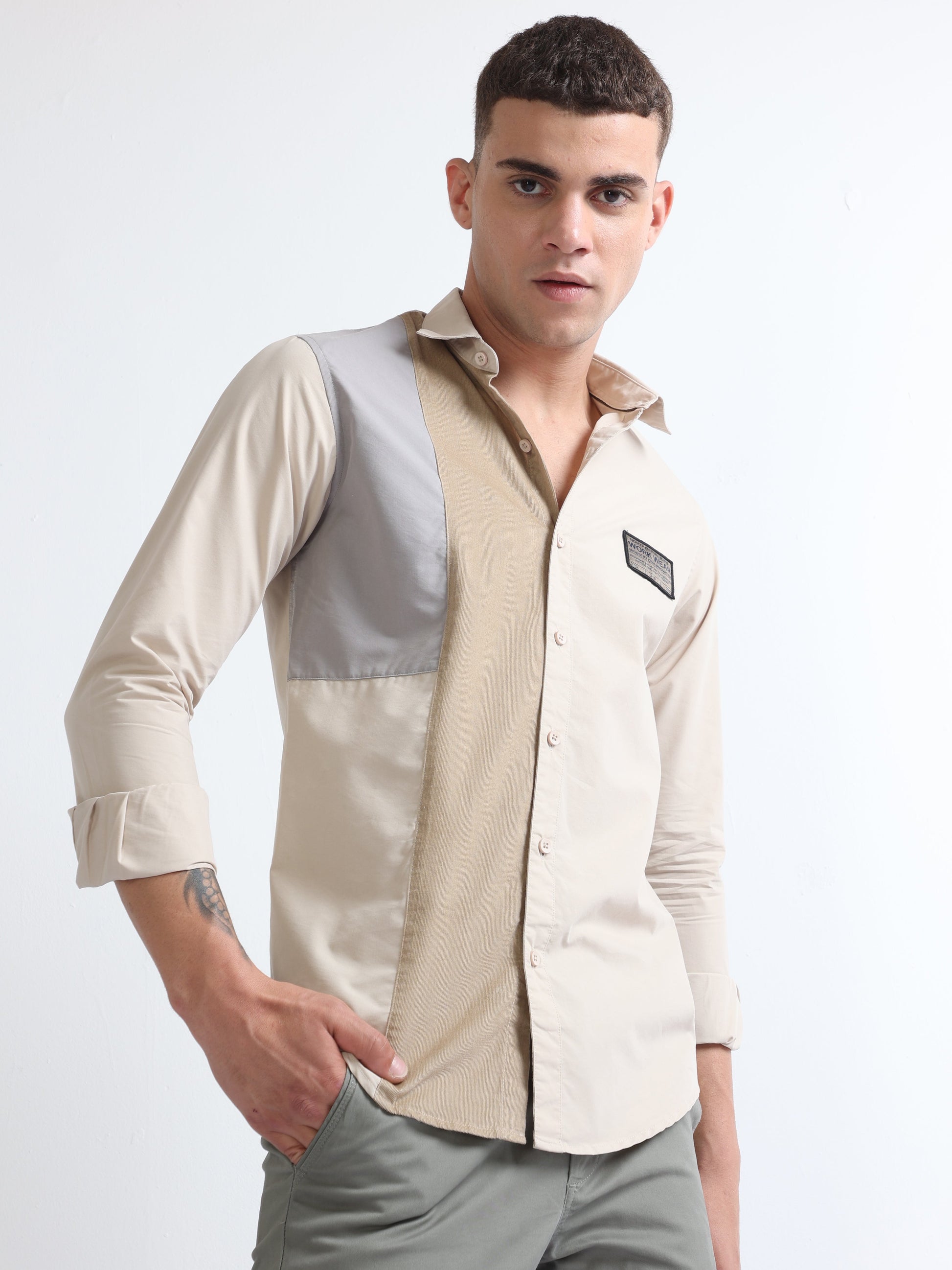 Buy Smart Casual Panel Shirt For Work Wear Online