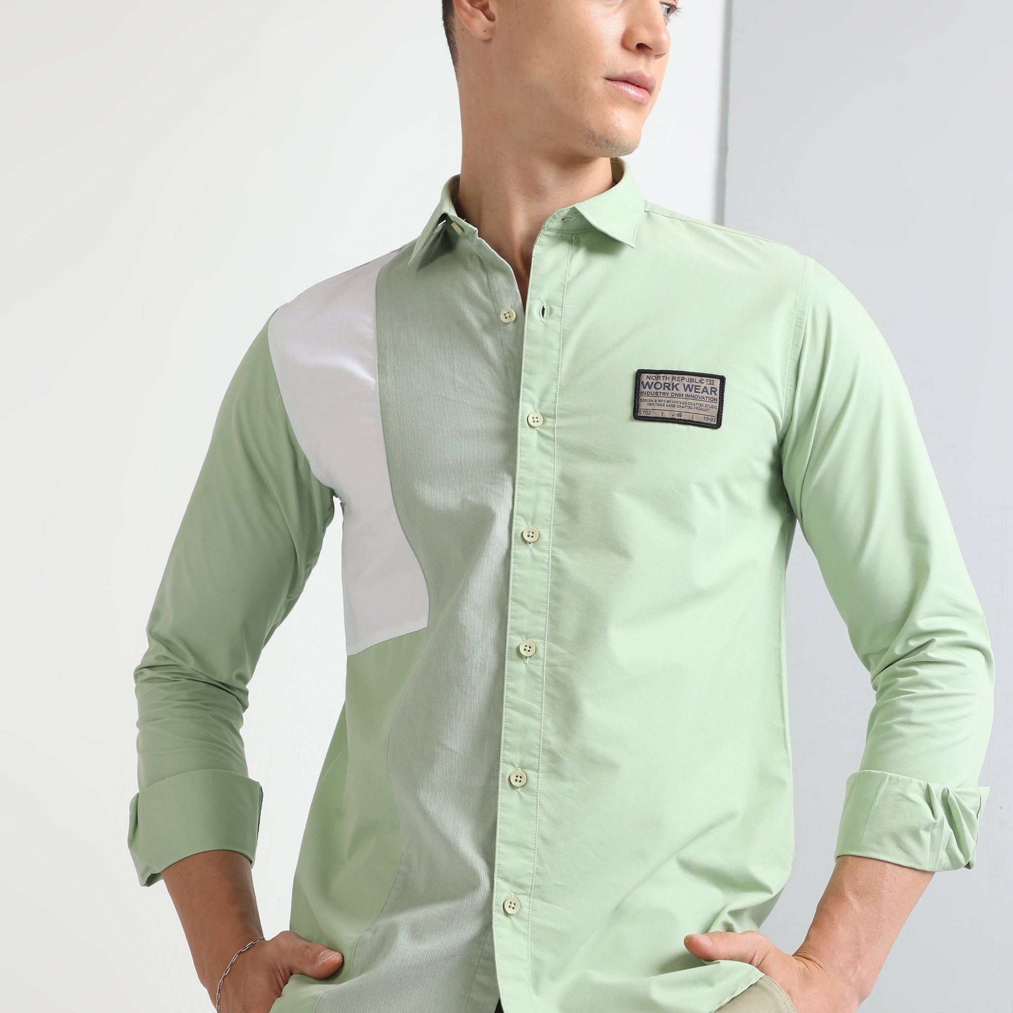 Buy Smart Casual Panel Shirt For Work Wear Online.
