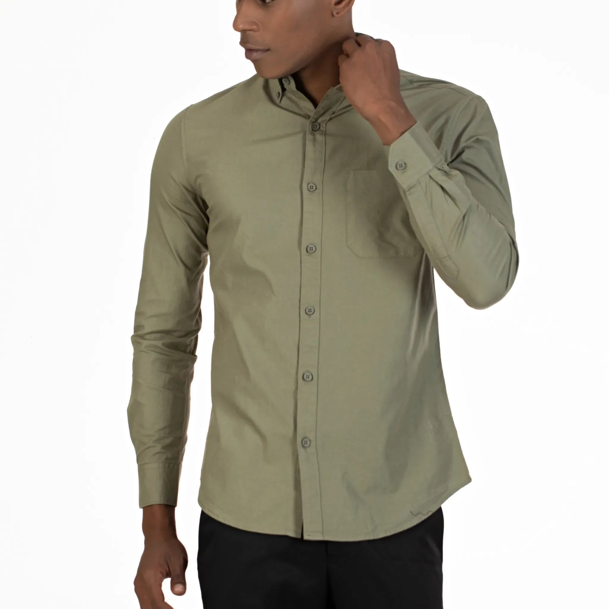 green single pocket plain men shirt