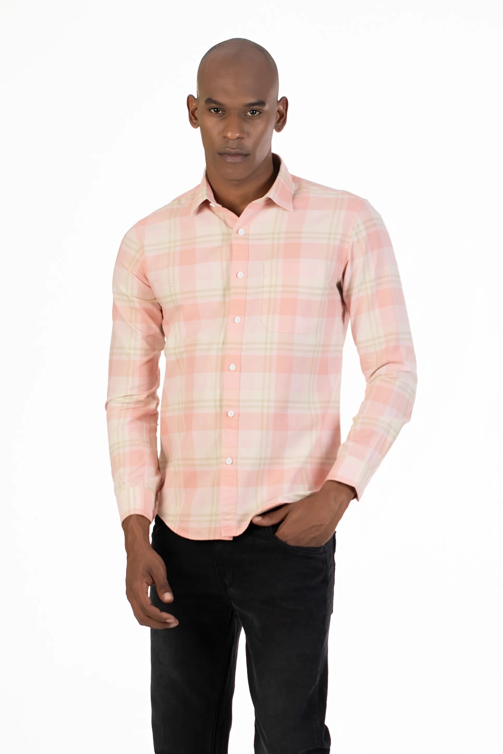 Buy Soft Hued Checked Oxford Shirt Online.