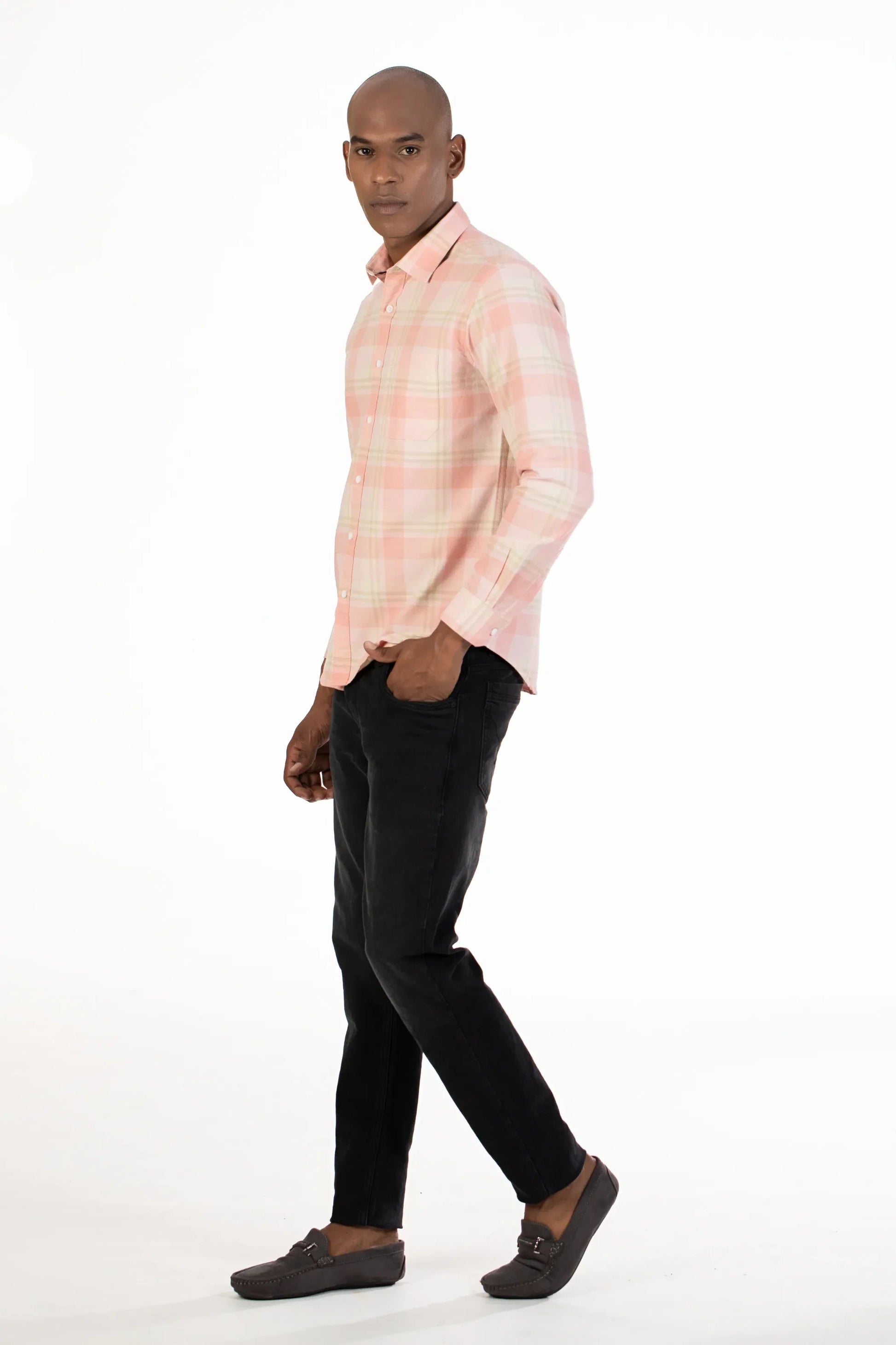 Buy Soft Hued Checked Oxford Shirt Online