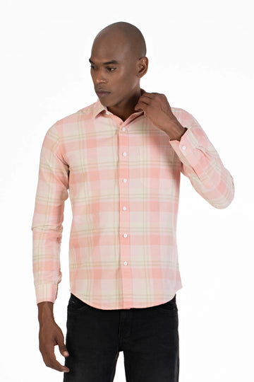 Buy Soft Hued Checked Oxford Shirt Online