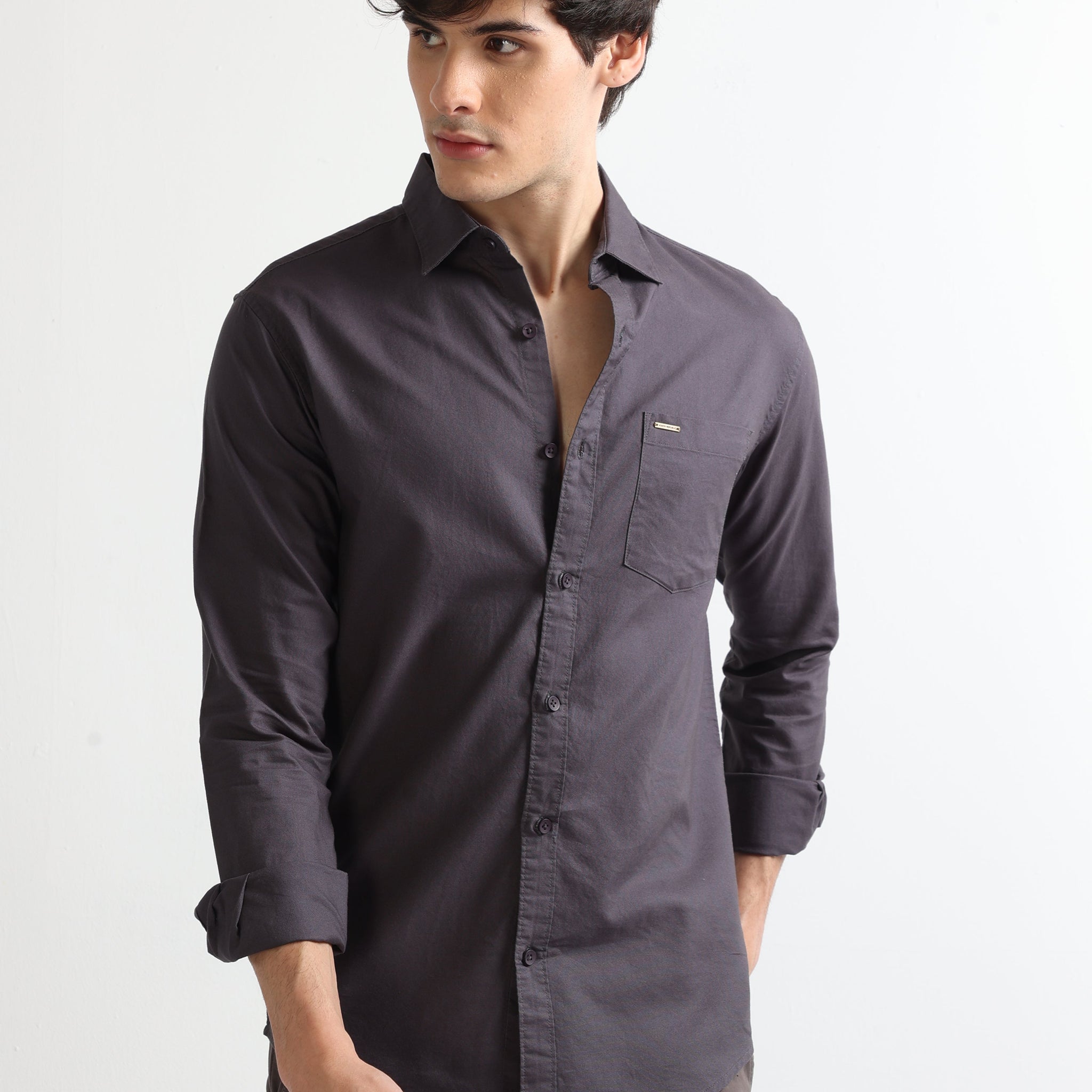 Buy Solid Full Sleeves Shirt For Work Wear Online