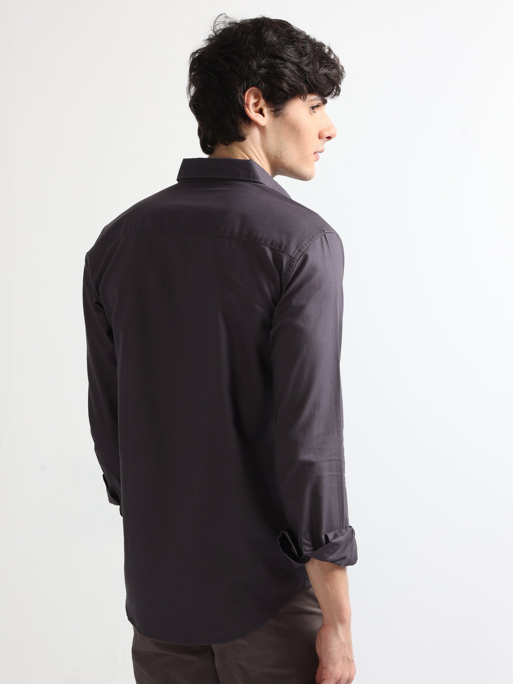 Buy Solid Full Sleeves Shirt For Work Wear Online.