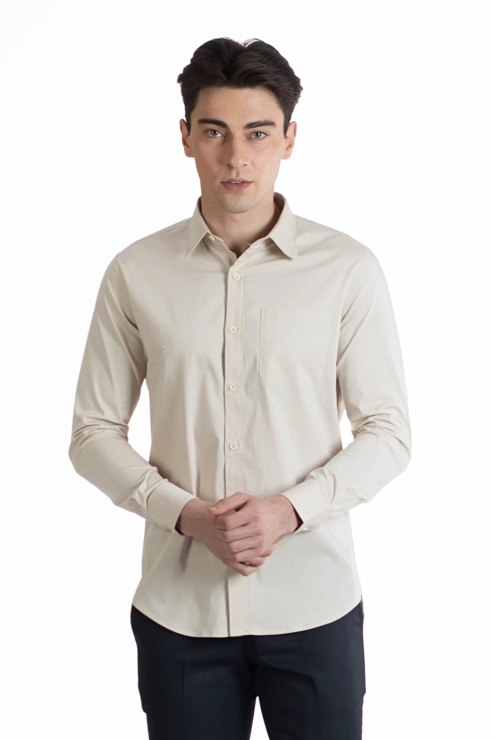 Buy Solid Single Pocket Poplin Shirt Online.