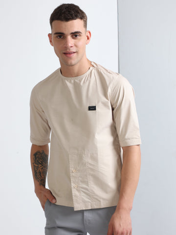Buy Stylish Side Pocket Crew Neck Mens Shirt Online