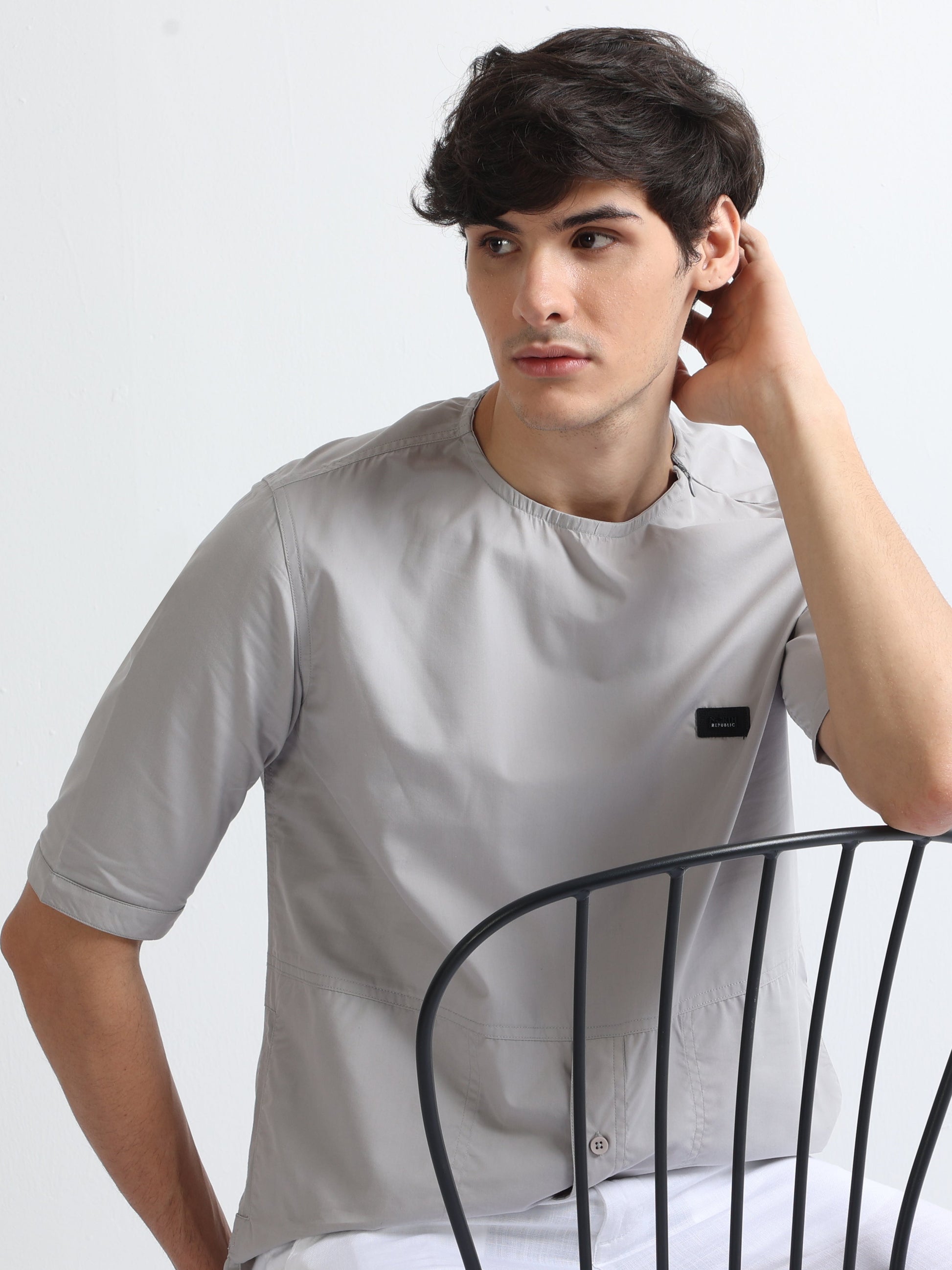 Buy Stylish Side Pocket Crew Neck Mens Shirt Online