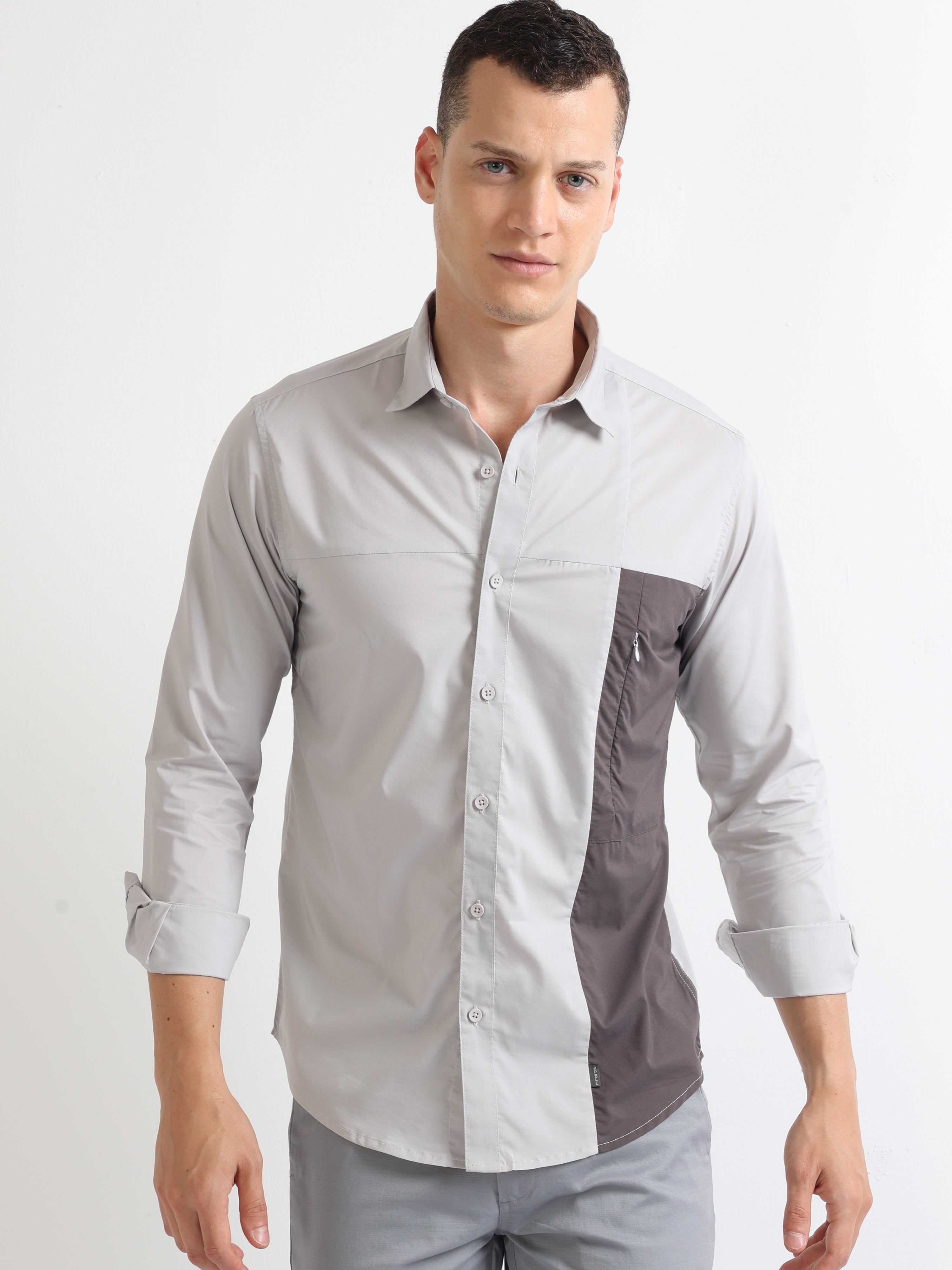 Buy Ash Men's Time Less Side Panel With Stylish Pocket Shirt