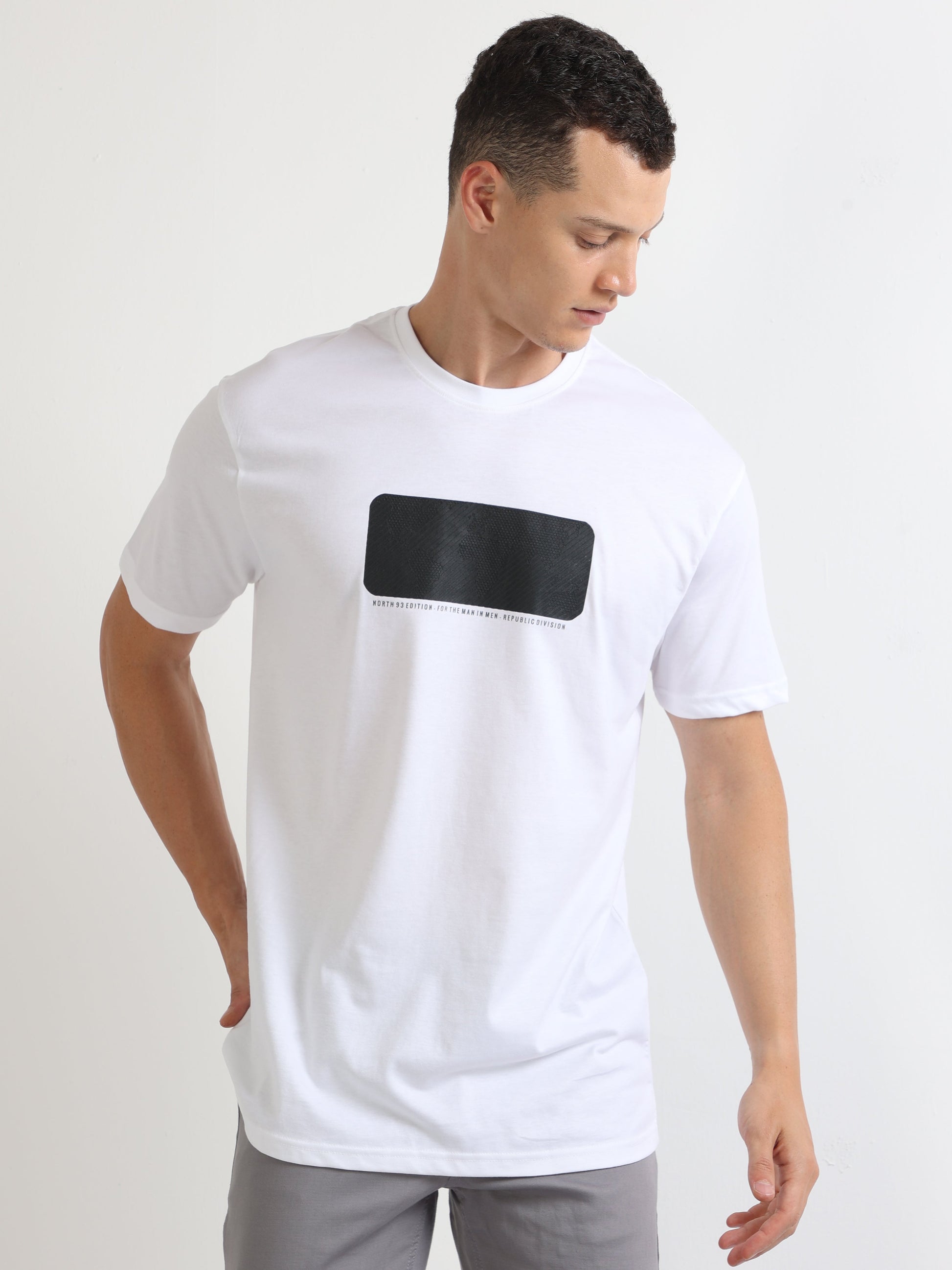 Buy Tonal Hd Printed Crew Neck T-Shirt Online.