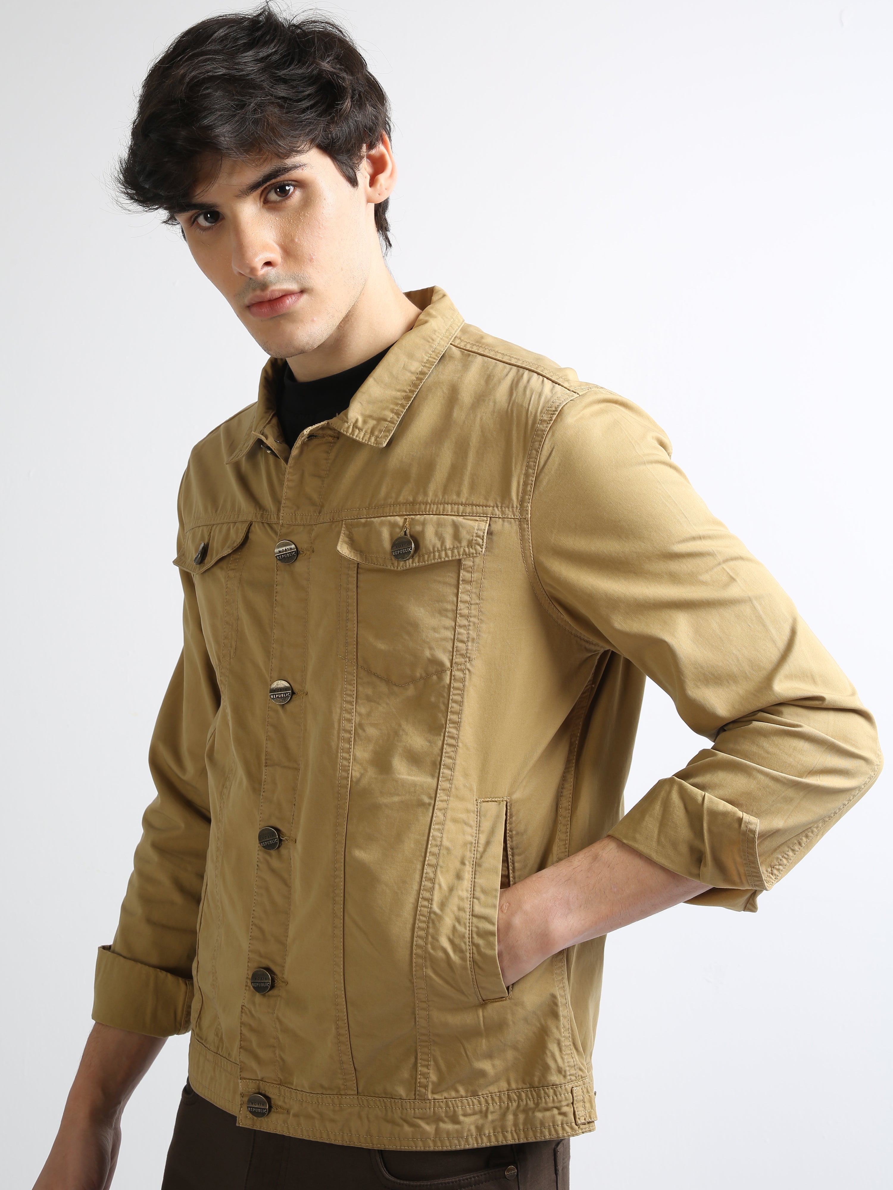 Khaki trucker jacket hotsell