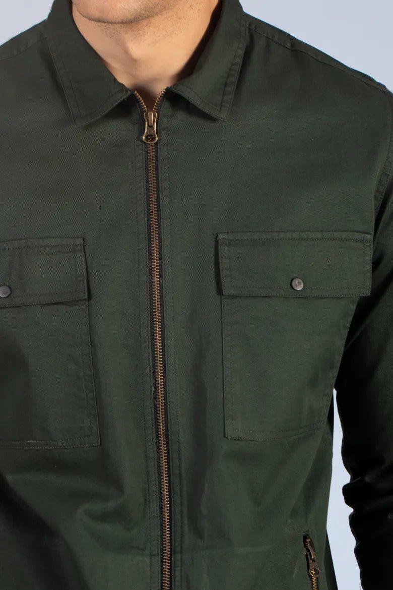 Buy Twill Zip-Up Jacket Shirt Online.