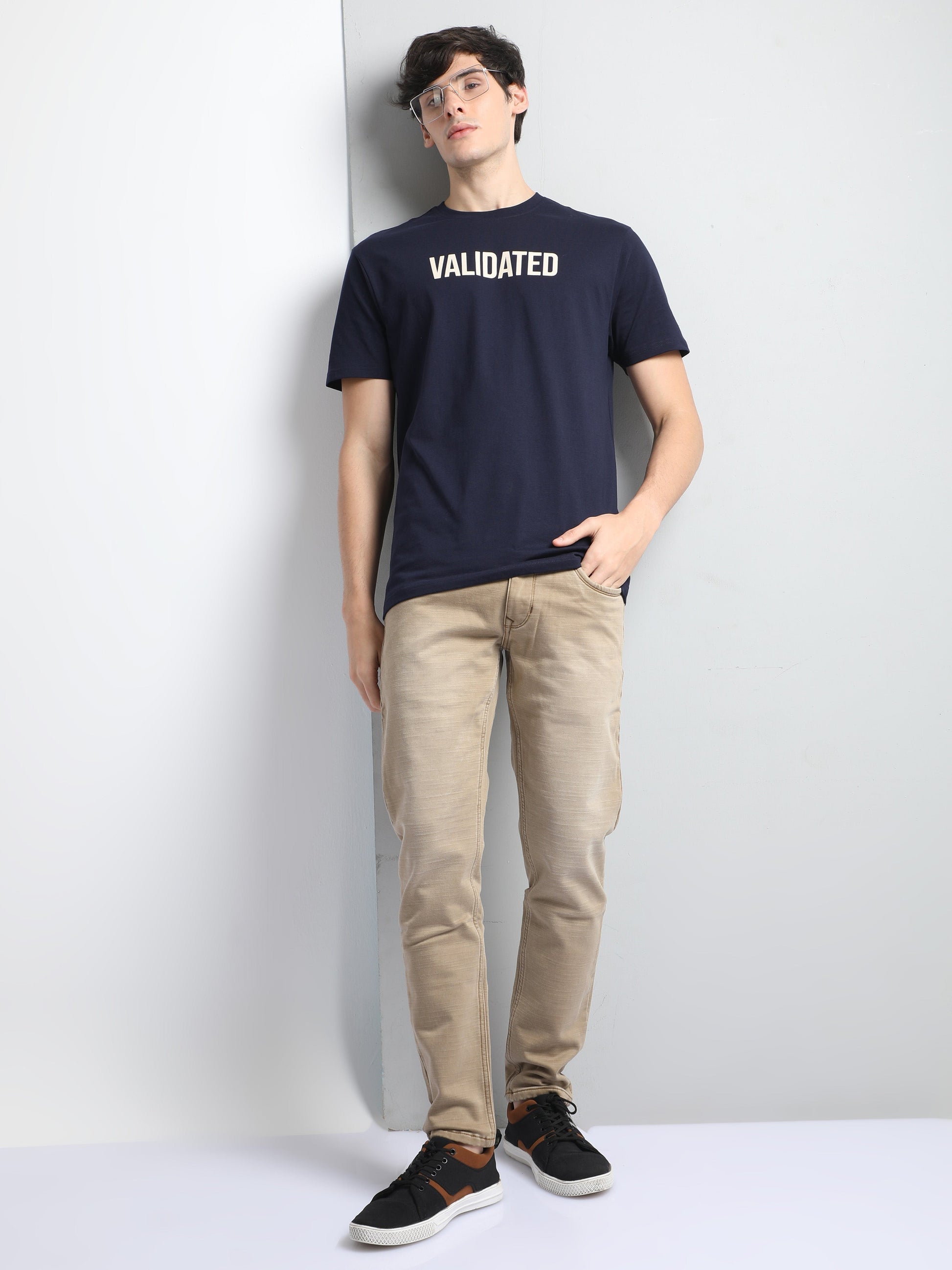 Navy Fashion Men's Printed T Shirt