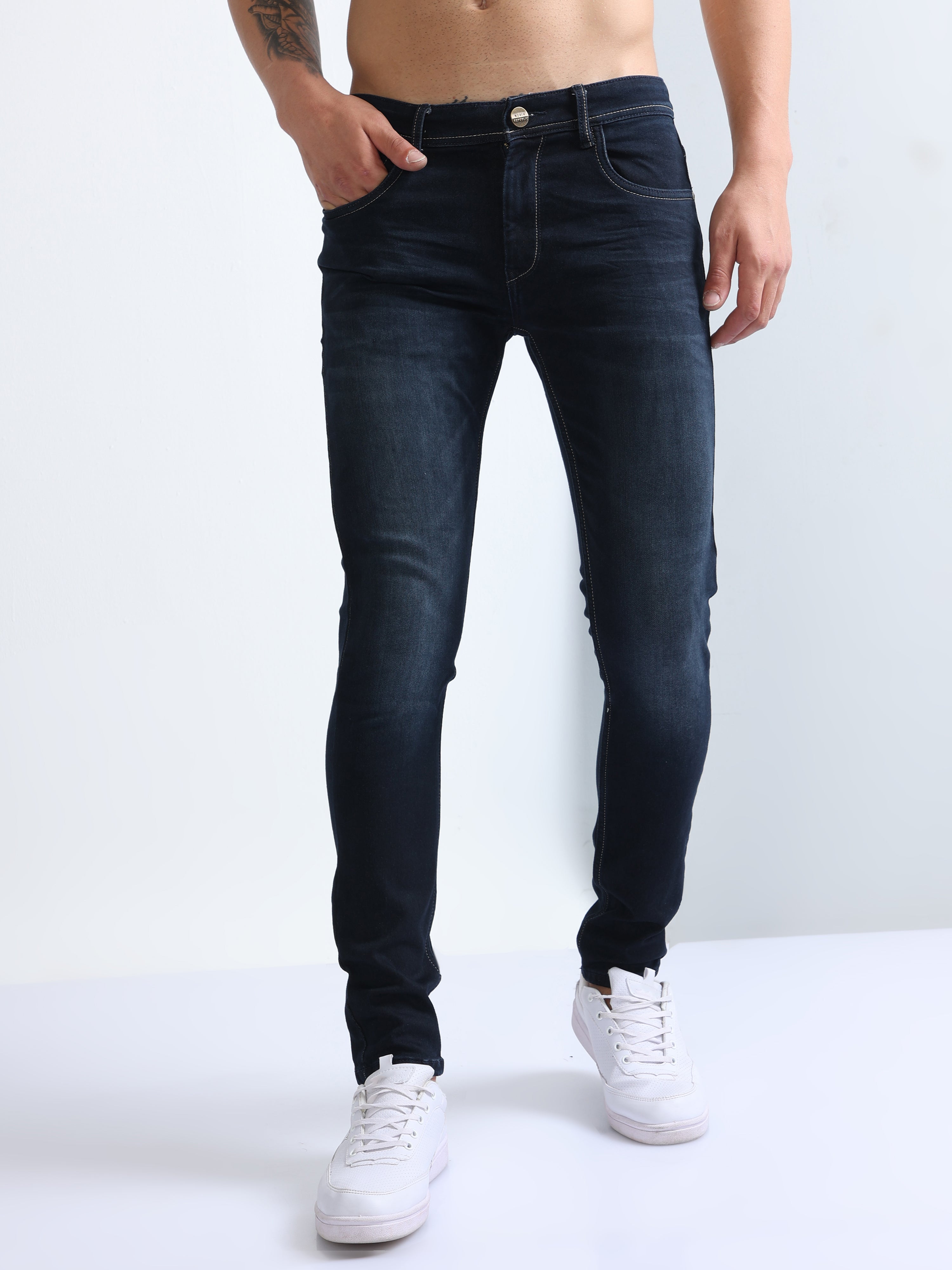 Japanese Dark Wash Non-Stretch Jeans - Custom Fit Pants