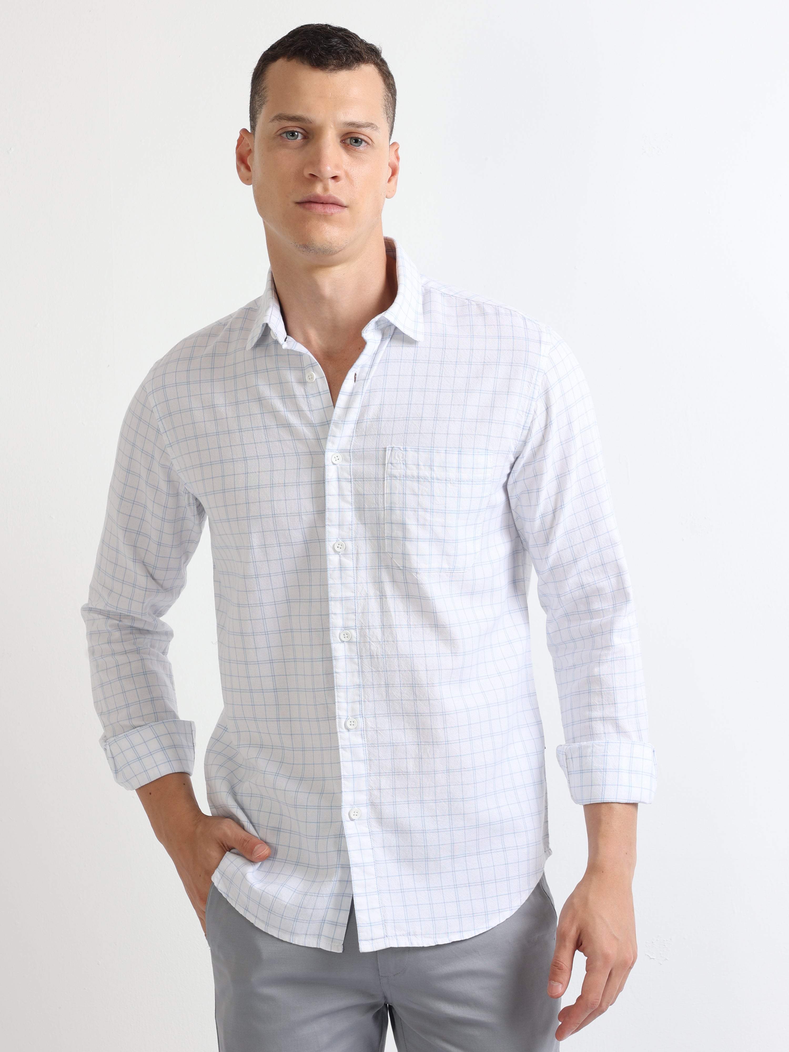 Business casual hot sale white shirt