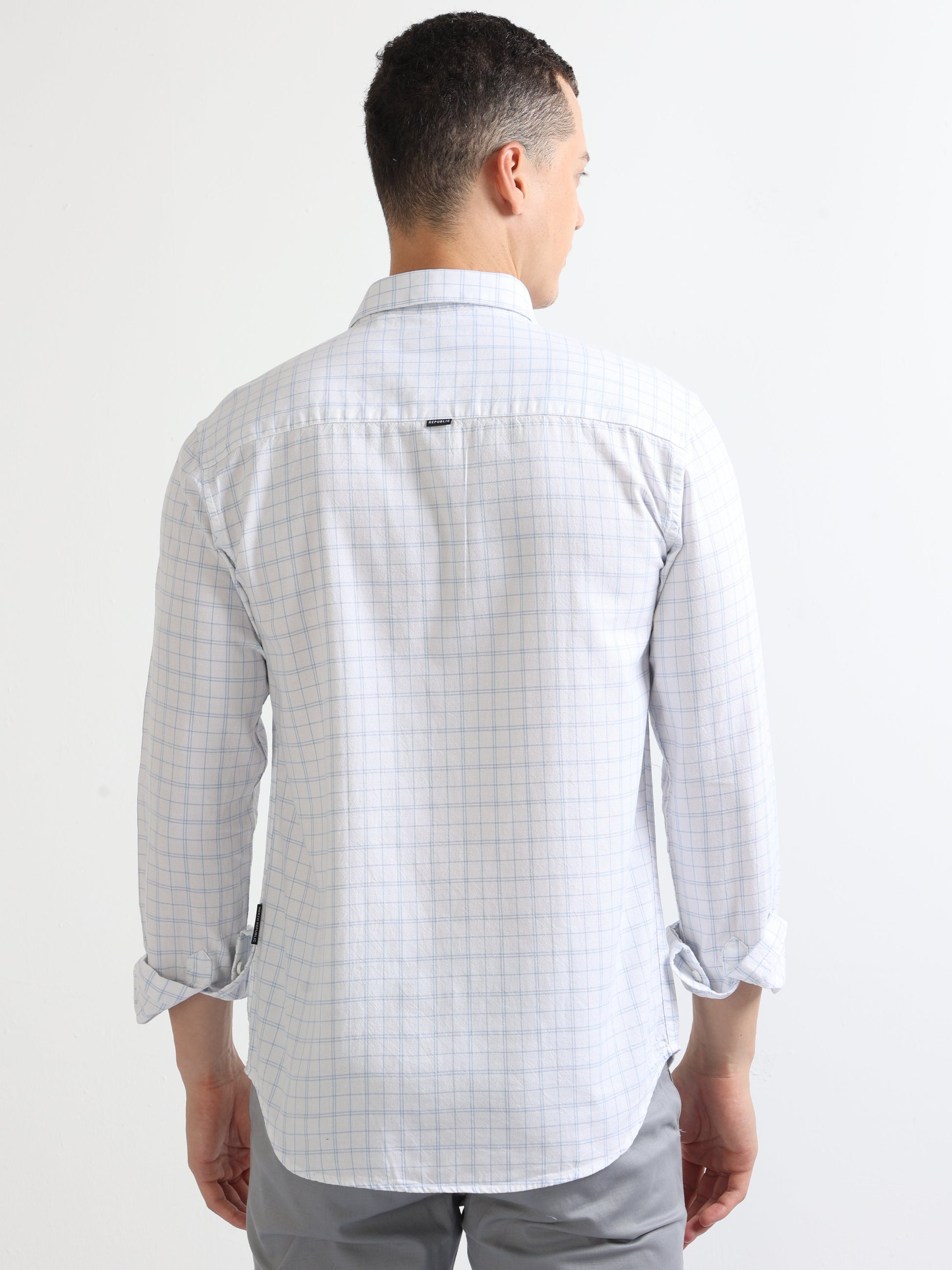 Buy Window Pane Business Casual Shirt For Mens Online